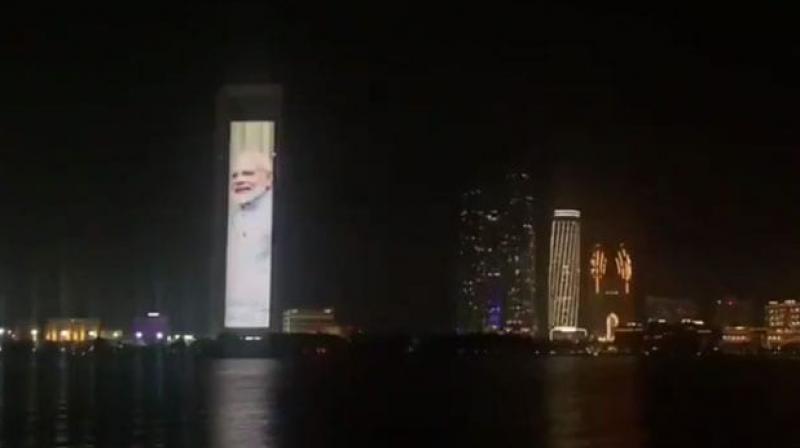Abu Dhabi tower lights up in celebration of PM Modi swearing-in