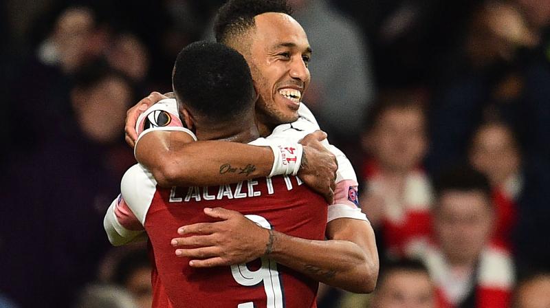 Lacazette, Aubameyang help Arsenal cruise towards Europa League Final