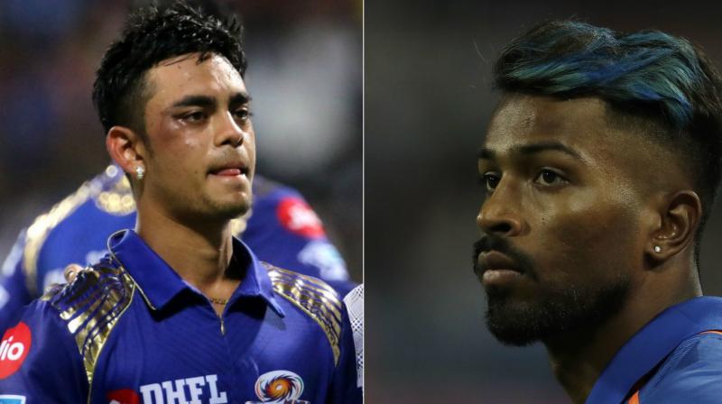 Hardik Pandya (right) took to social media Twitter to issue a heartfelt apology to his Mumbai Indians (MI) team-mate Ishan Kishan (right). (Photo: BCCI / AP)