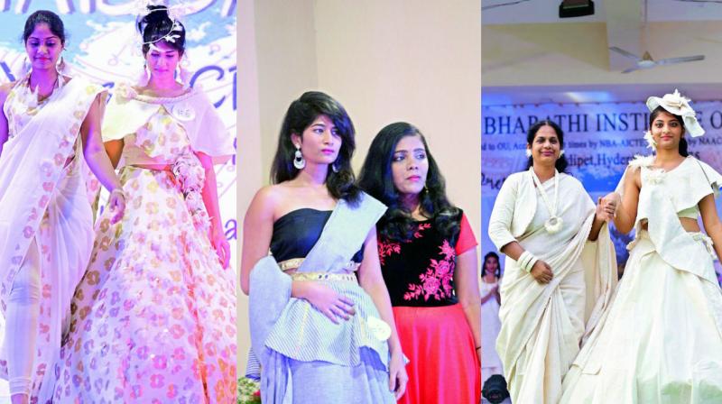 This  event saw students walk the ramp in some innovative khadi designs.
