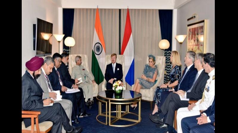 EAM meets Dutch King Willem-Alexander, Queen Maxima in New Delhi