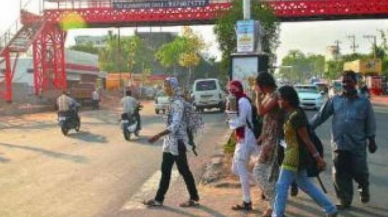 GHMC ignores pedestrians safety