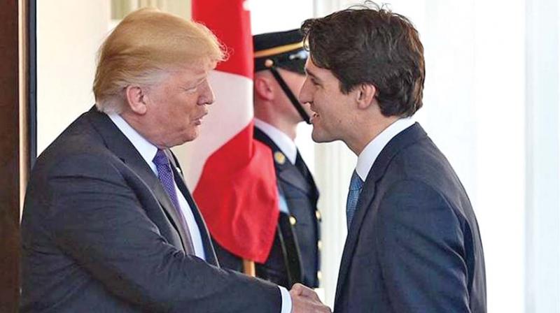 President Donald Trump with Canadian PM Justin Trudeau
