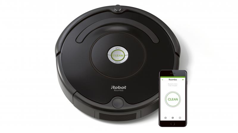 Roomba 671 is a disk-shaped vacuum cleaning robot with 9.2 cms of height.