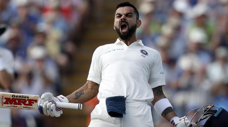 Virat Kohli today reclaimed the top spot in the latest ICC Test Rankings after his brilliant show in the third Test against England, where he scored 97 and 103 runs in the first and second innings respectively. (Photo: AFP)