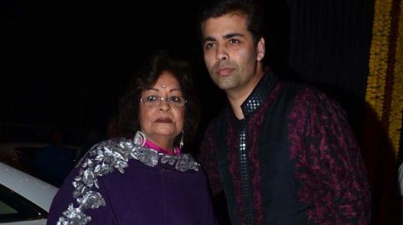 Karan Johar with his mother.