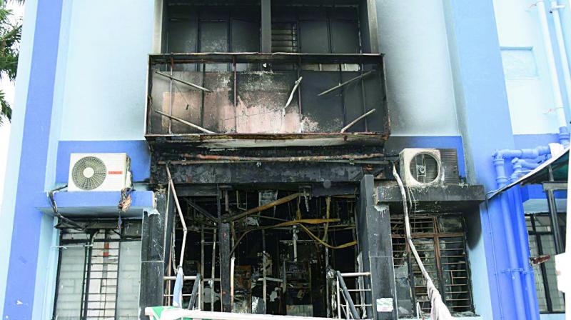 Warangal: 2 ATMs gutted in fire at SBI branch