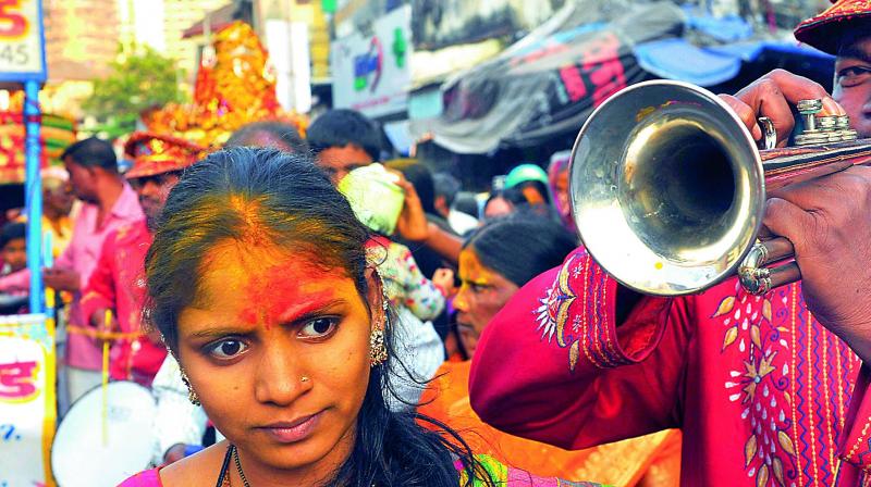 The seventh street of Kamathipurais filled with colour and loud celebration.