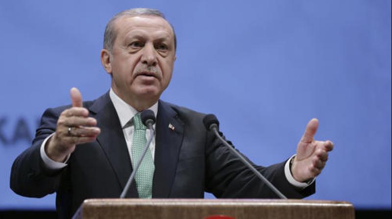 Turkeys President Recep Tayyip Erdogan addresses a meeting at his palace in Ankara. (Photo: AP)