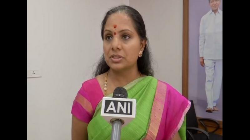Telangana Rashtra Samithi (TRS) leader and MP K Kavitha (pic) on Friday asserted that her party is not B-team of either Congress or BJP and would fight the Lok Sabha elections on the issues concerning people of Telangana. (Photo: ANI)