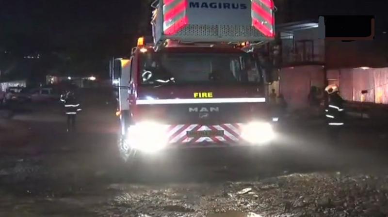 Five fire engines and four jumbo water tankers were rushed to the spot to bring the fire under control. (Photo: Twitter | ANi)