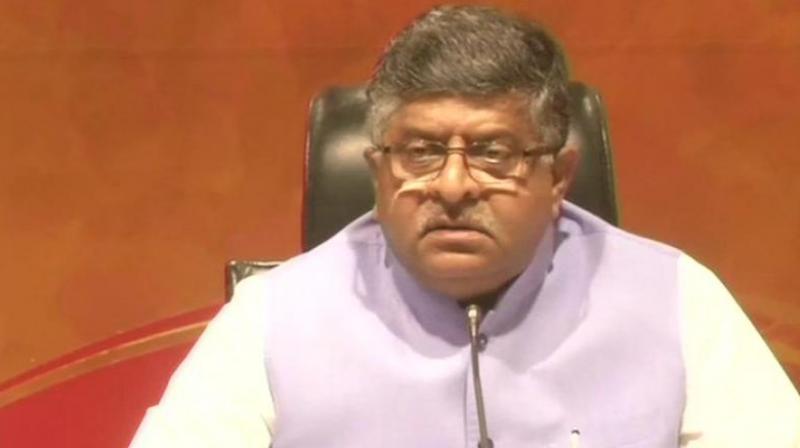 BJP leader Ravi Shankar Prasad claimed that Congress leaders like former prime minister Manmohan Singh and Antony may understand the sensitivity involved with the deal but were forced to demand that the NDA government share details of the fighter aircraft, to defend Gandhi. (Photo: Twitter | ANI)