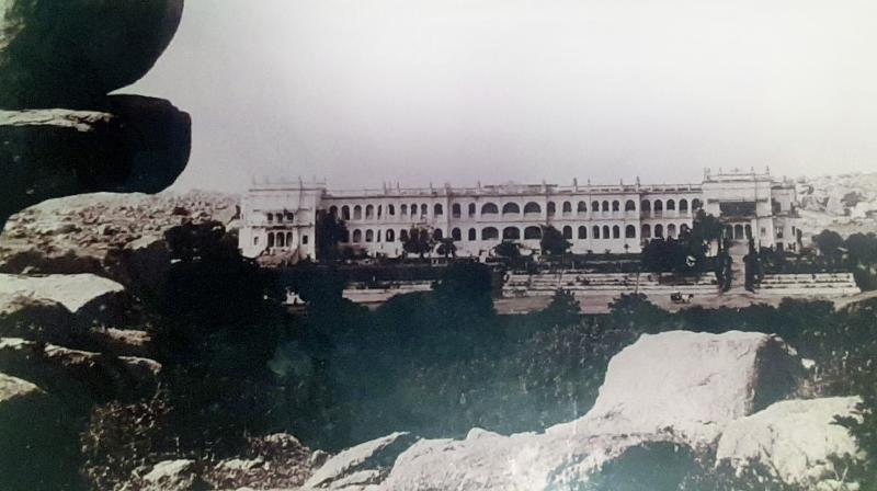 The Errum Manzil Palace before it was acquired by the state government in 1951.  (Picture courtesy Dr Mir Asghar Husain)