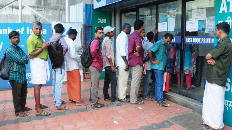 Bank officials said that 56 out of the 57 ATMs of Canara Bank in the district were recalibrated by Monday evening while most of the ATMs of State banks (SBT and SBI) have been recalibrated.