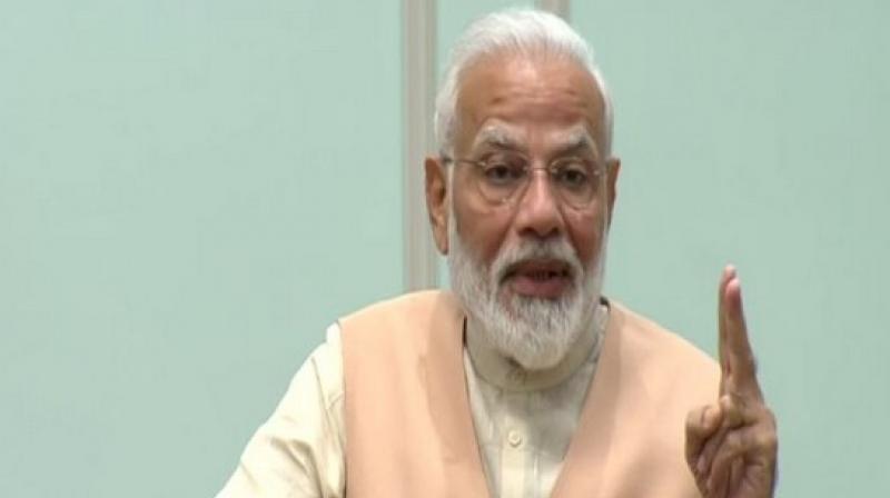 Prime Minister Modi said that a section of people are working to project technology as anti-people and asserted that technology only benefits humanity if it is used with good intentions. (Photo: ANI)