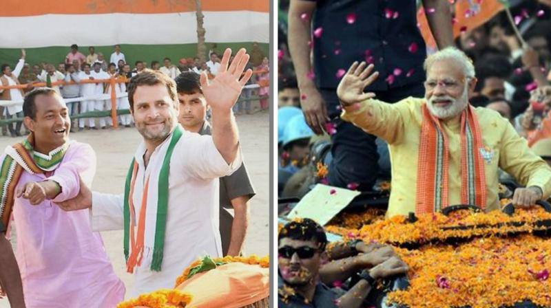 If the alliance forged by UP Chief Minister Akhilesh Yadav and Congress vice President Rahul Gandhi, seen as the BJPs main rival, outscores it, then it will embolden opposition ranks unlike any other time since Modi stormed to power in 2014. (Photo: PTI)