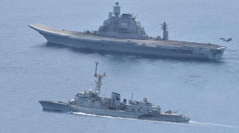 Varuna is the largest ever joint exercise undertaken by the navies of the two countries yet, and represents the climax of the strengthened maritime co-operation between India and France. (Photo: ANI)