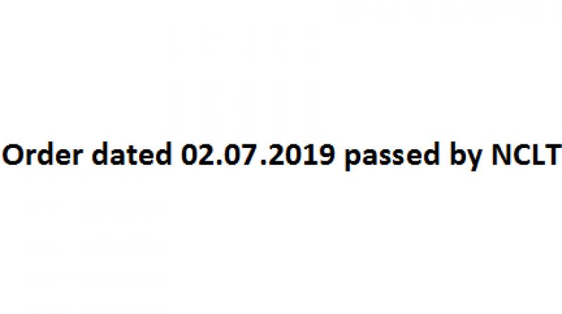 Order dated 02.07.2019 passed by NCLT