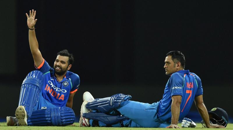 Rohit Sharma was full of praises for Mahendra Singh Dhoni, who known for his calm demeanour in pressure situations. (Photo: PTI)