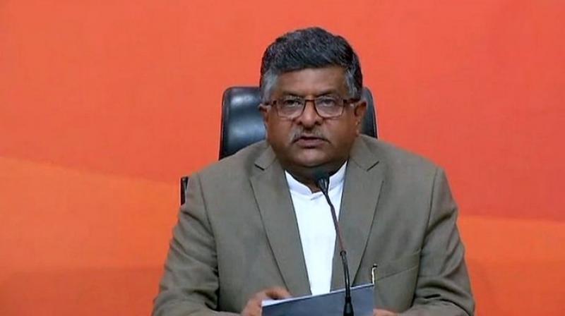 Union Minister Ravi Shankar Prasad said many in the country share the surname Modi and attributed the Congs attack on the PM to the opposition partys anger at its defeat in multiple elections. (Photo: ANI | Twitter)