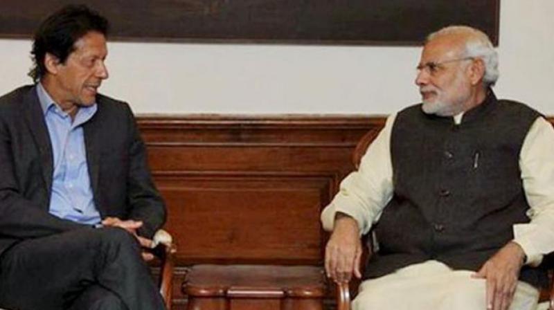 Prime Minister Narendra Modi with Pakistan Prime Minister Imran Khan