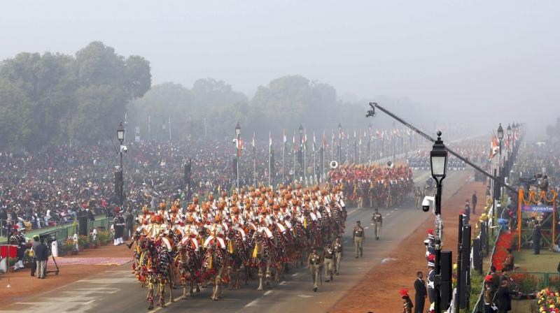 Indias 69th Republic Day grand parade saw contingents, defence weaponry and colourful tableaux on display. (Photos: AP/ PTI/ Twitter)
