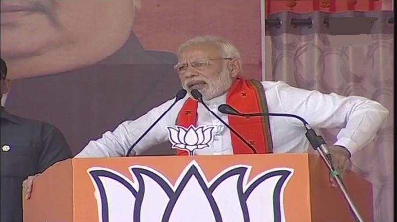 Prime Minister Narendra Modi addressed a poll rally in Bilaspur ahead of the second phase polling in Chhattisgarh on November 20. (Photo: Twitter | ANI)