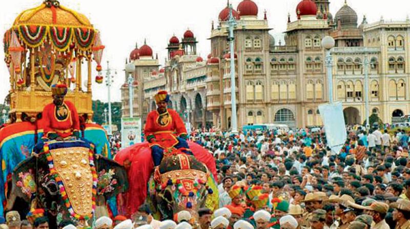 During Dasara, an illuminated Mysuru Palace is the epicenter of the festival, providing the backdrop for cultural programmes and various other events.