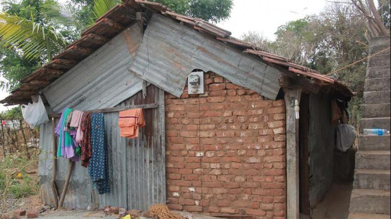 The single-room house in Walayar where the siblings were found hanging in two different incidents within a span of 52 days. (Photo: DC)