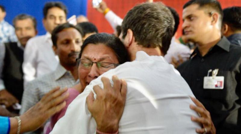 Rahul Gandhi turns emotional listening to plight of lecturers in Gujarat