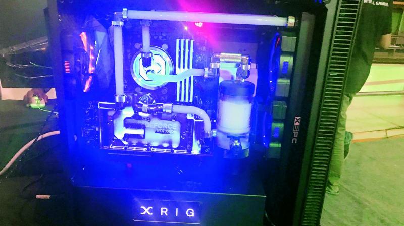 The liquid coolant like water inside the cabinet which coolant directly pumps water on the CPU.