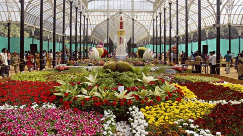 Even on bandh day, when business and other activities in the city was affected, it was business as usual at Lalbagh Flower show