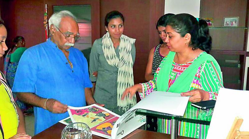 Thota Vaikuntam offered his advice to kids at the art fest