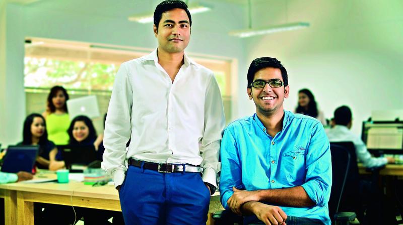 The two co-founders Kumar Abhishek (left) and Vivek Kumar Singh in the office