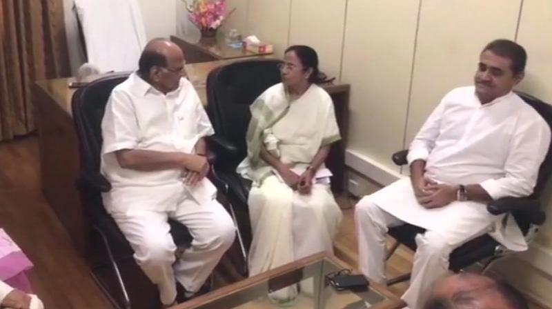West Bengal Chief Minister Mamata Banerjee met NCP chief Sharad Pawar triggering speculations that she is trying to form an Opposition front against the incumbent BJP-led NDA government. (Photo: ANI/Twitter).
