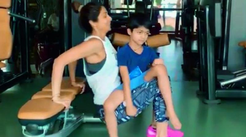 Shilpa Shettyâ€™s workout session with son