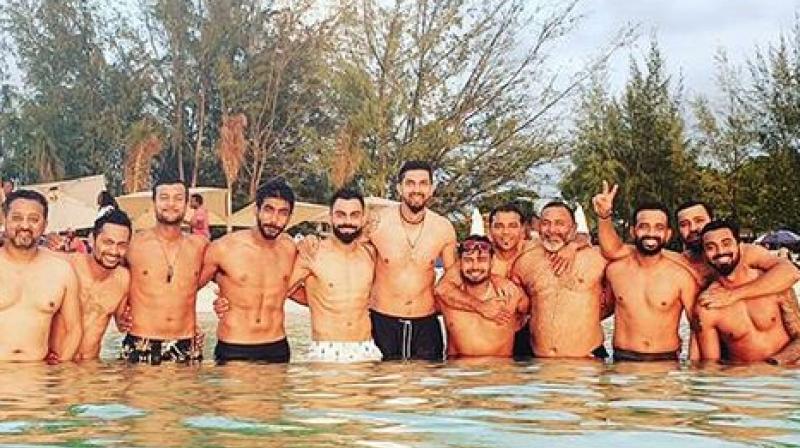Virat Kohli and Co enjoy a day off at beach in Antigua