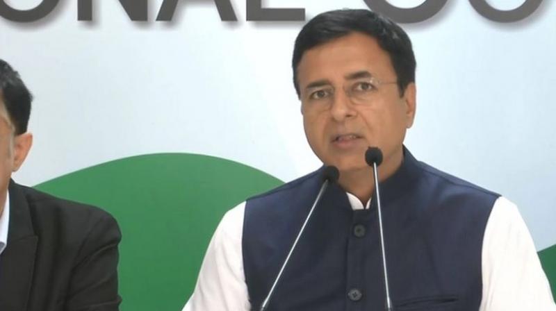 Congress spokesperson Randeep Surjewala also slammed the Uttar Pradesh Chief Minister of summoning the policemans family to meet him instead of going to their house. (Photo: ANI)
