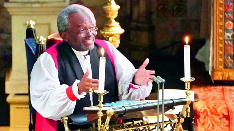 Pastor Michael Curry during the sermon.