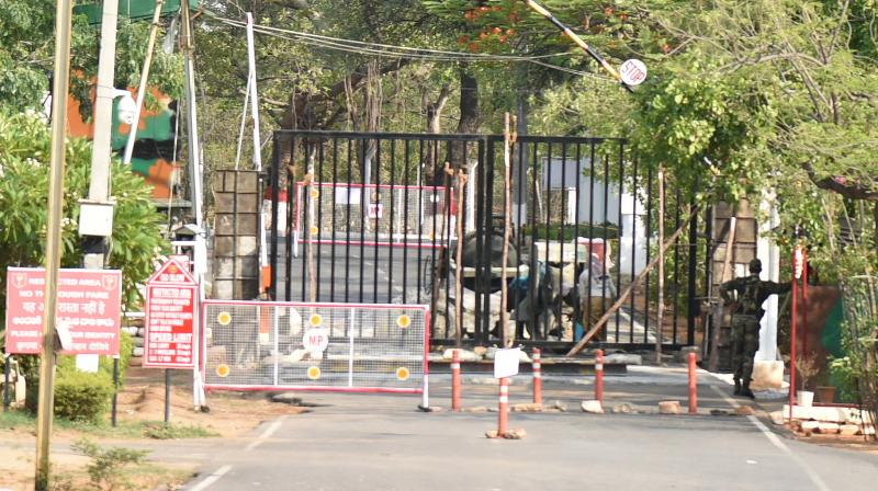 Local Military Authority builds gate on Trinity road