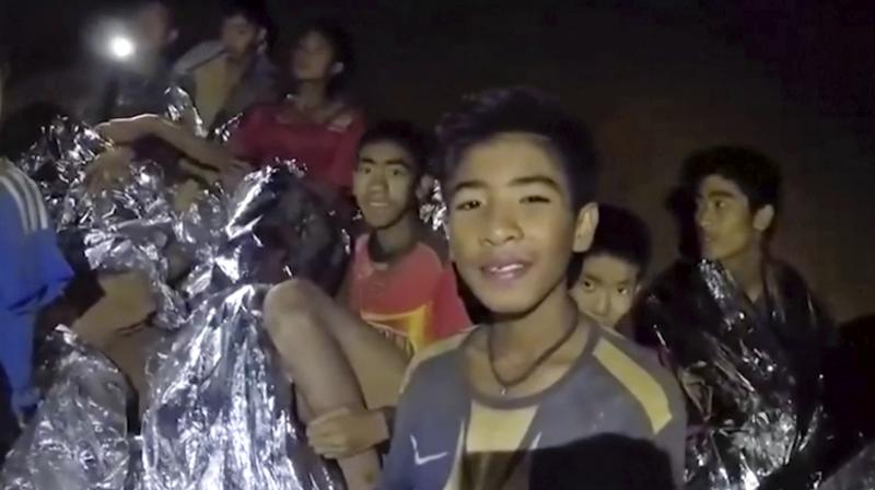 The Thai footballers, aged from 11 to 16, had been stuck deep underground after setting off to explore the cave with their 25-year-old coach after training on June 23. (Photo: File/AP)