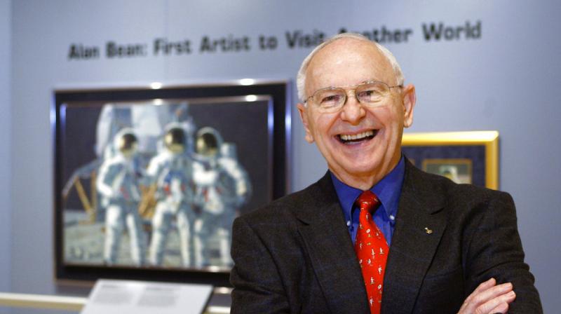 In this Oct. 1, 2008, file photo, Alan Bean, the fourth man to walk on the moon, is shown during a preview of his work at the Lyndon Baines Johnson Library and Museum in Austin, Texas. (Photo: AP)