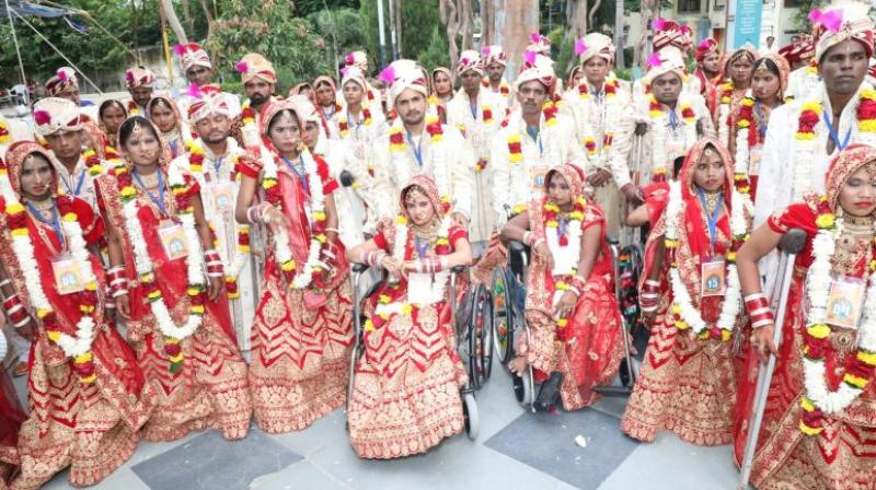 51 differently-abled couple tie nuptial knot