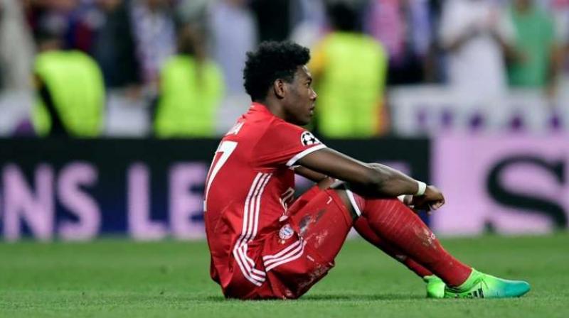 David Alaba picked up the injury while warming up for Saturdays Bundesliga match against RB Leipzig, which ended in a 1-1 draw. (Photo: AFP)