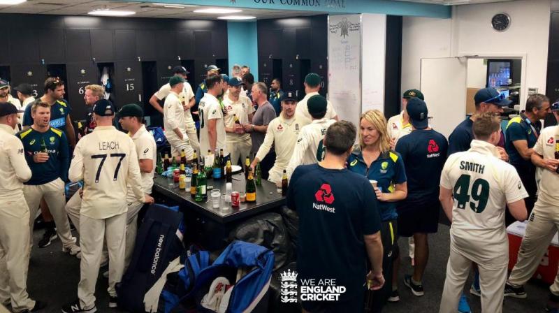 After Ashes gets over, players from England, Australia share dressing room