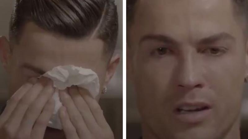 Cristiano Ronaldo bursts into tears after watching late father\s video: watch