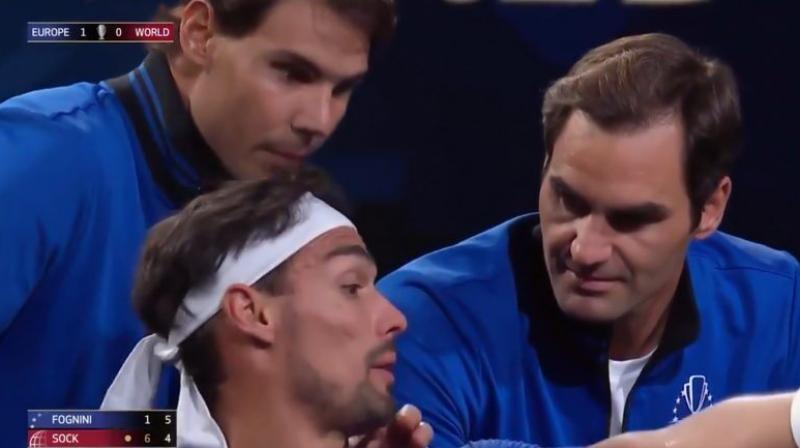 Federer and Nadal coaching Fognini is a tennis fan\s dream come true; watch video