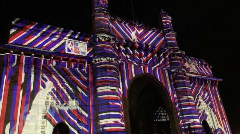 Gateway of India illuminated to mark arrival of NBA