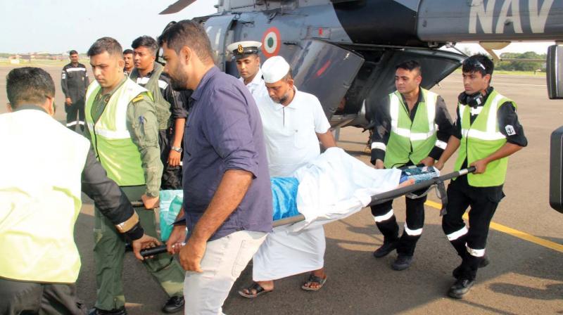 Navy airlifts critically-ill patient