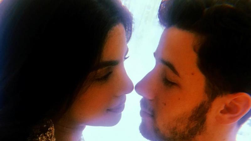 The picture that Priyanka Chopra and Nick Jonas shared on Instagram.